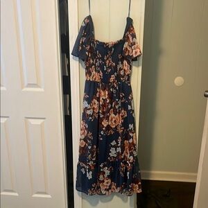 LC Lauren Conrad Navy and Orange Dress